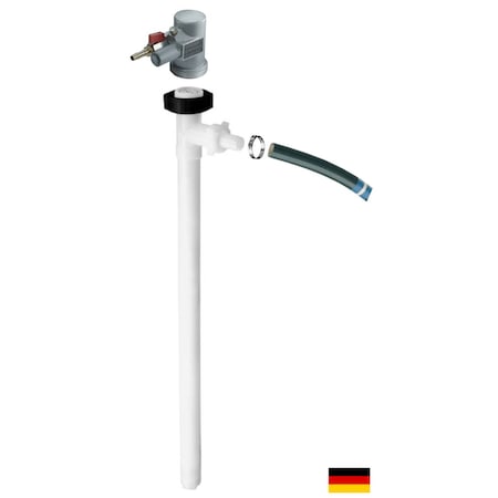 Flux Drum Pump, PVDF, 39" Long, Air Operated Motor, 470W Power, 6 ft UHMWPE Hose 24-ZORO0136